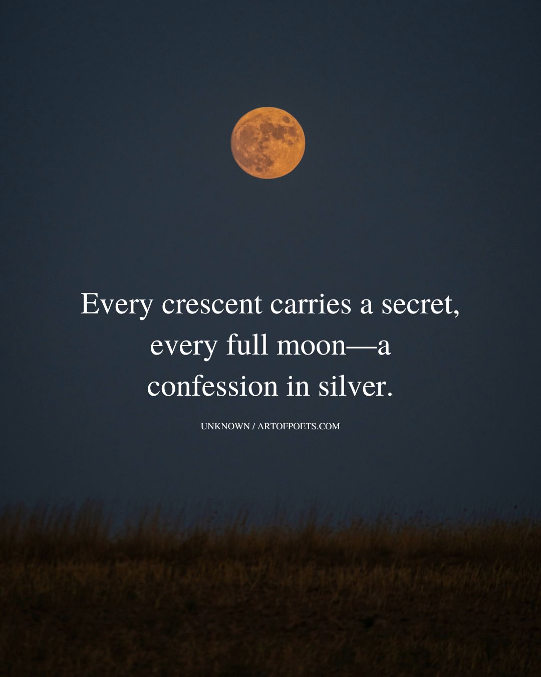 Every crescent carries a secret every full moon—a confession in silver