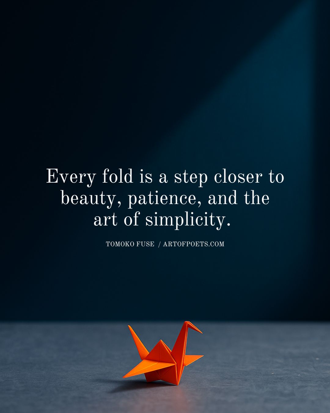 Every fold is a step closer to beauty patience and the art of simplicity. Tomoko Fuse