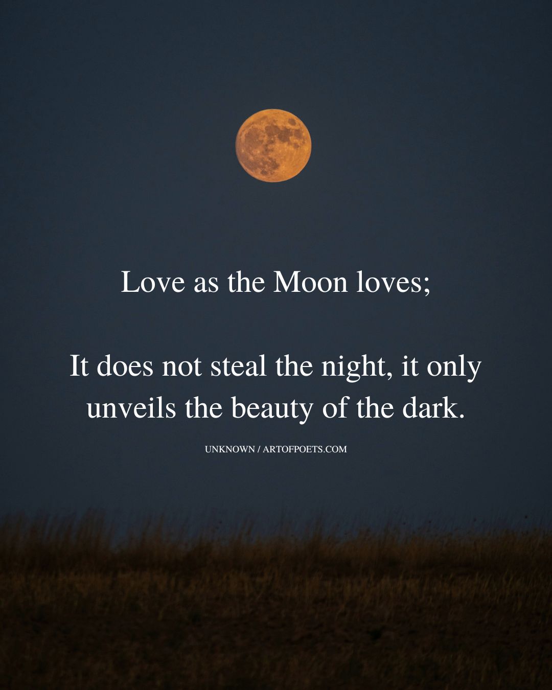Love as the Moon loves It does not steal the night