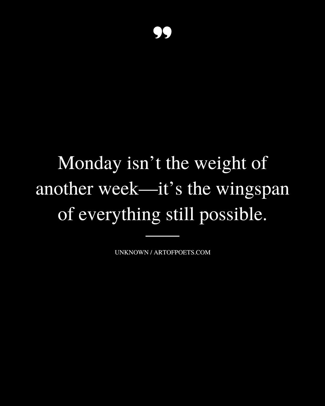 Monday isnt the weight of another week—its the wingspan of everything still possible