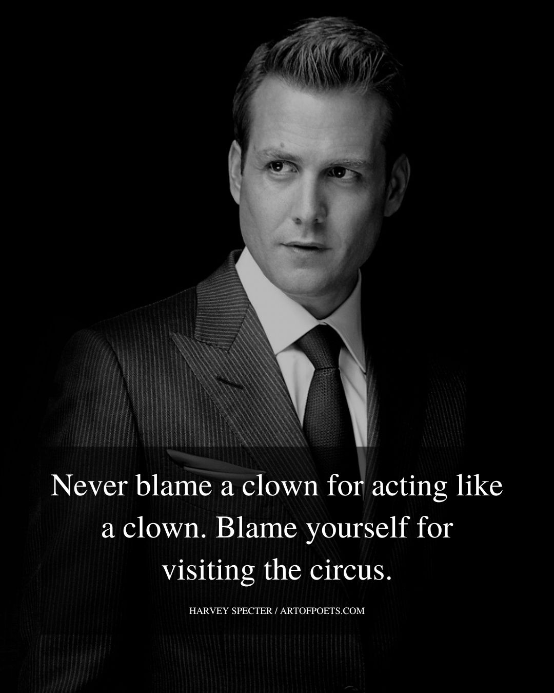 Never blame a clown for acting like a clown. Blame yourself for visi