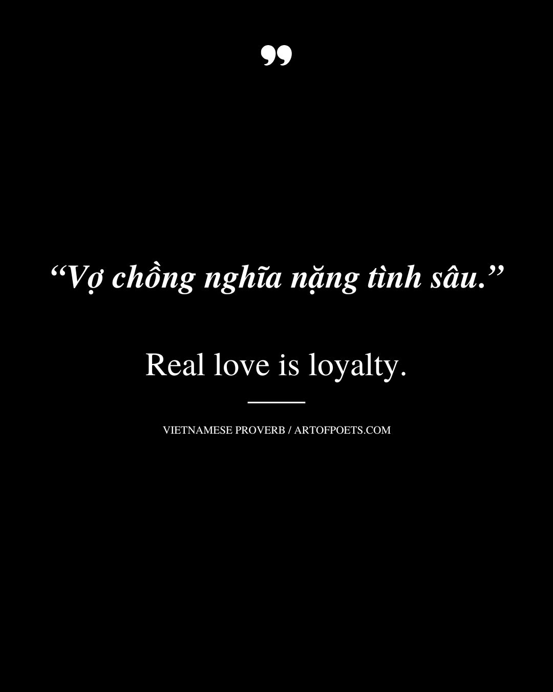Real love is loyalty