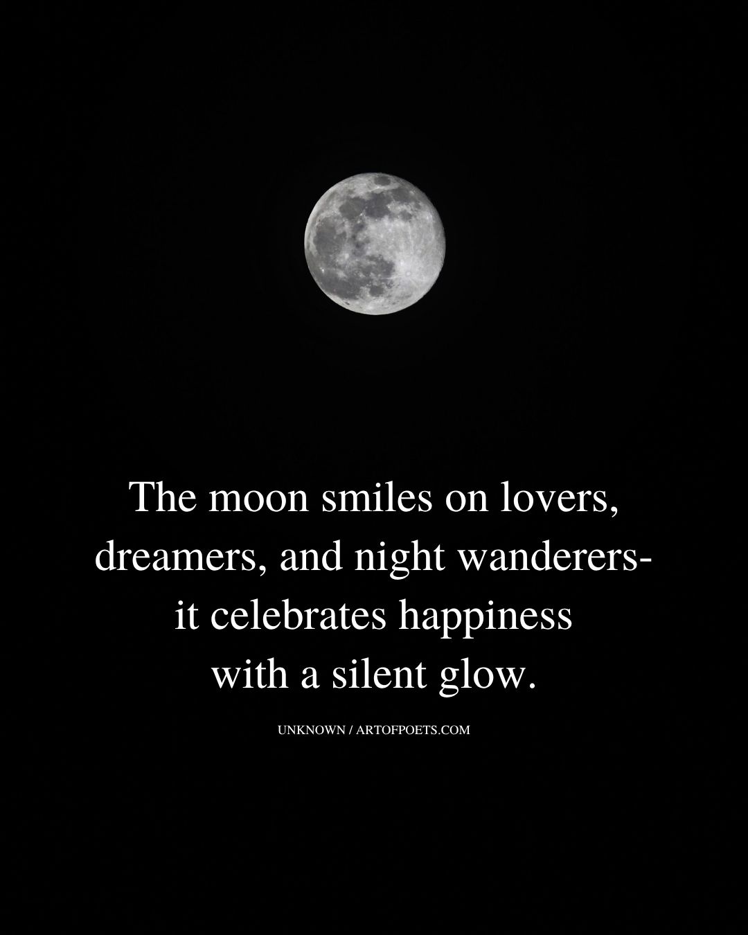 The moon smiles on lovers dreamers