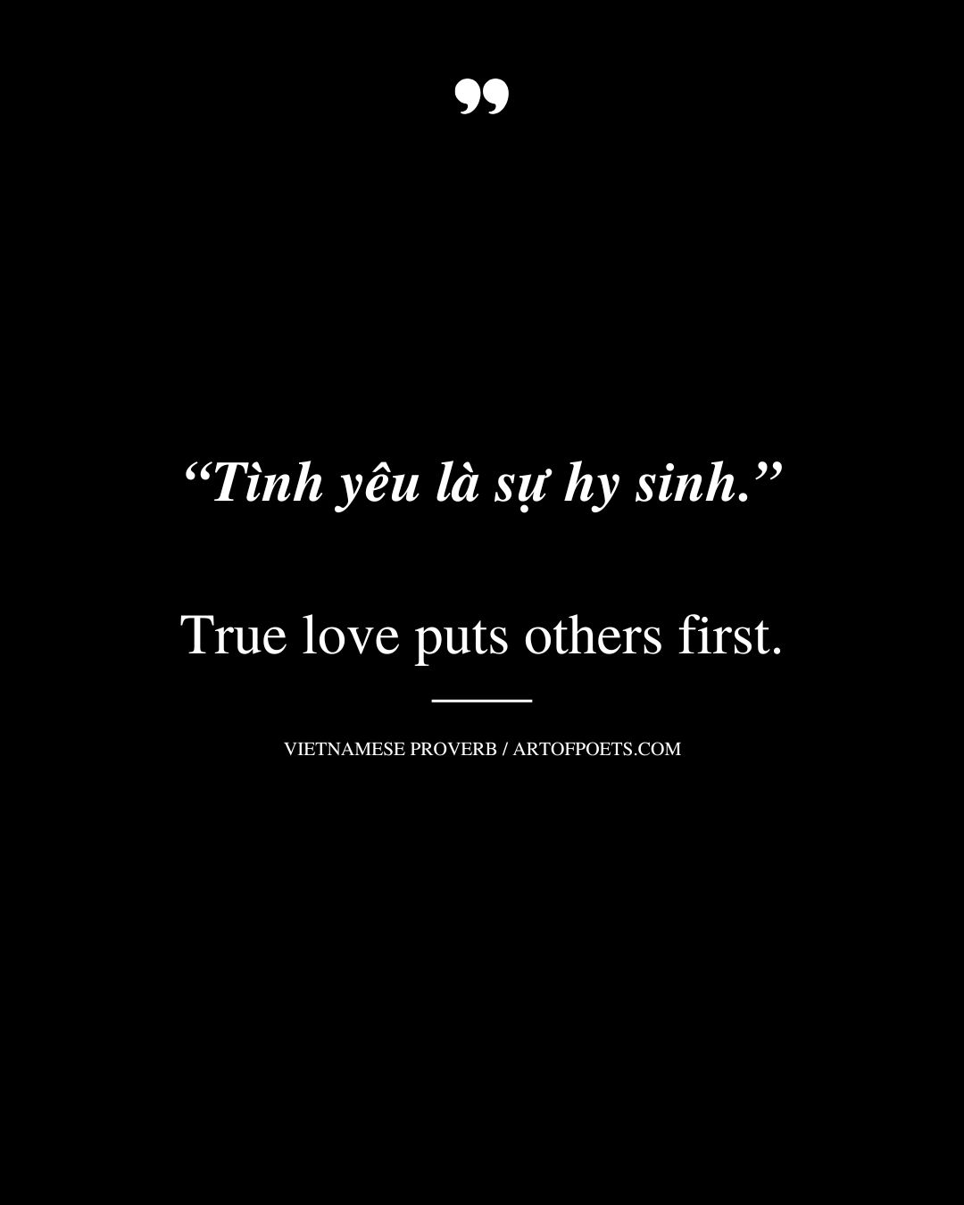 True love puts others first