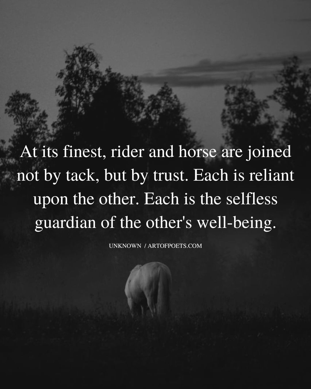 At its finest rider and horse are joined not by tack but by trust
