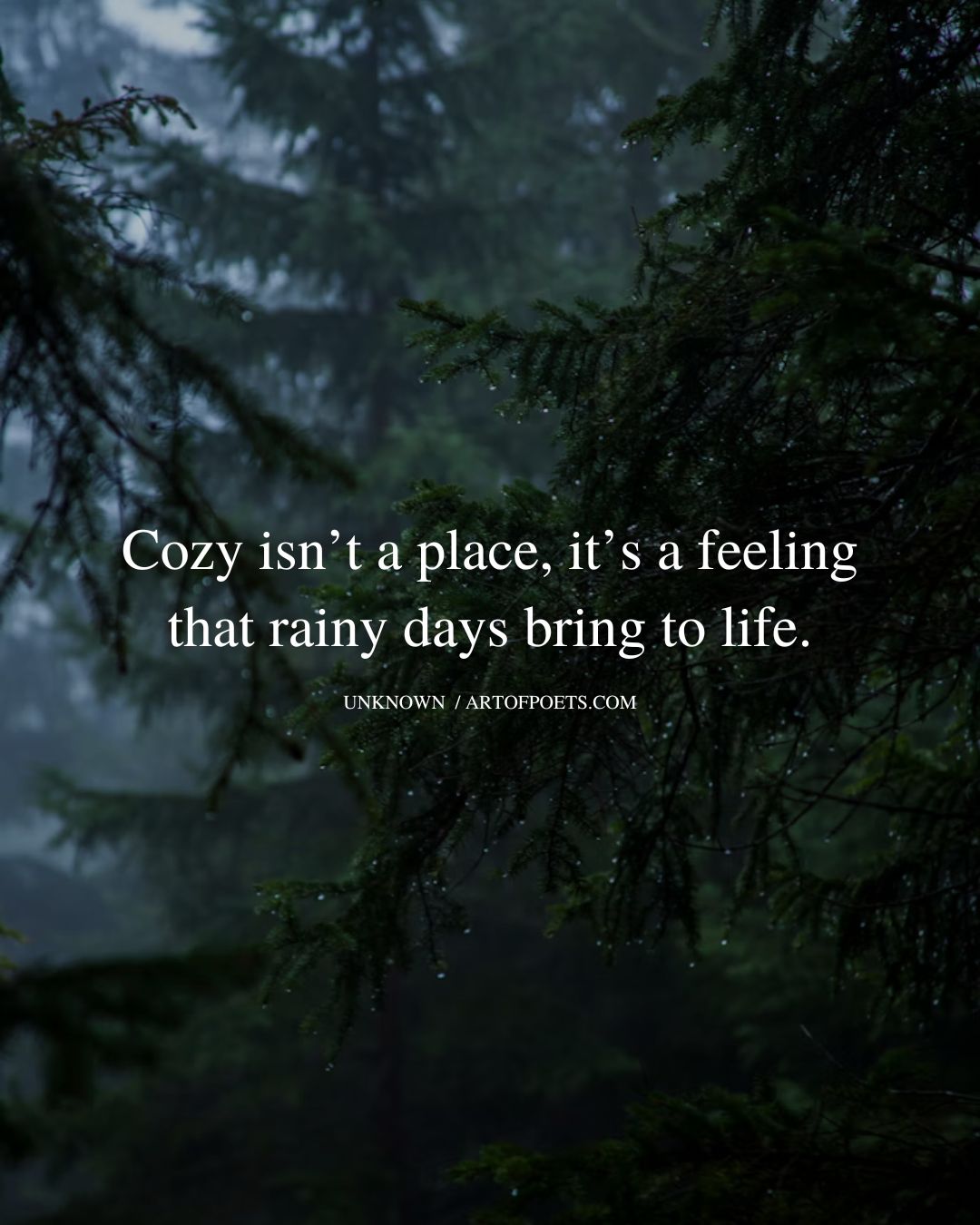 Cozy isnt a place its a feeling that rainy days bring to life
