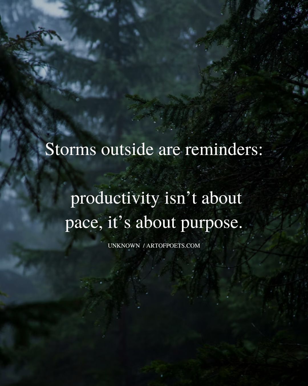 Storms outside are reminders productivity isnt about pace its about purpose