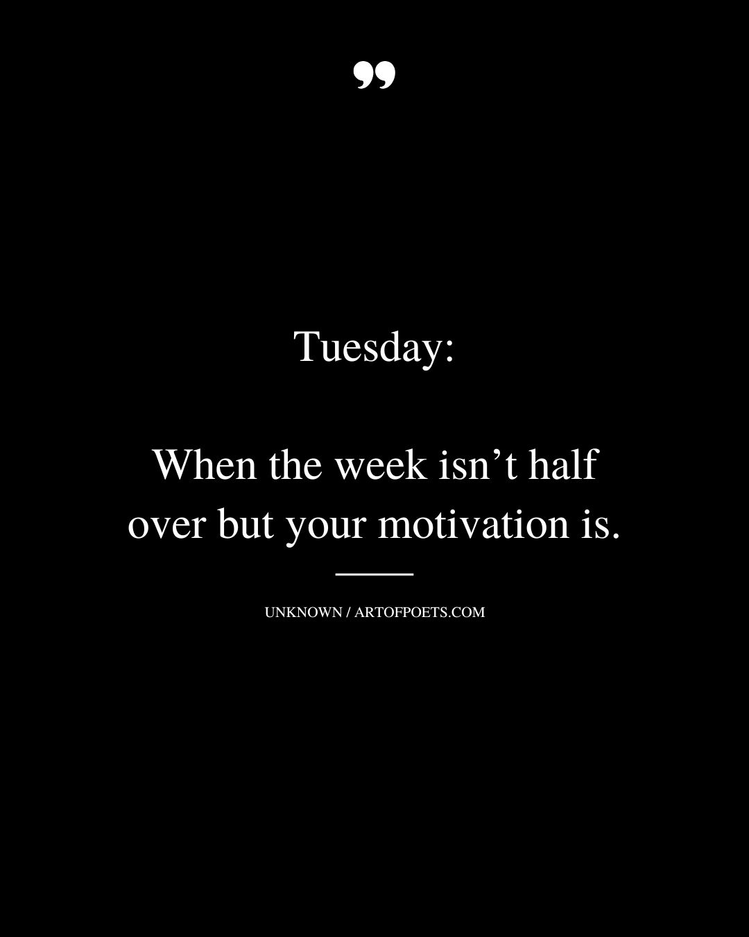 Tuesday When the week isnt half over but your motivation is