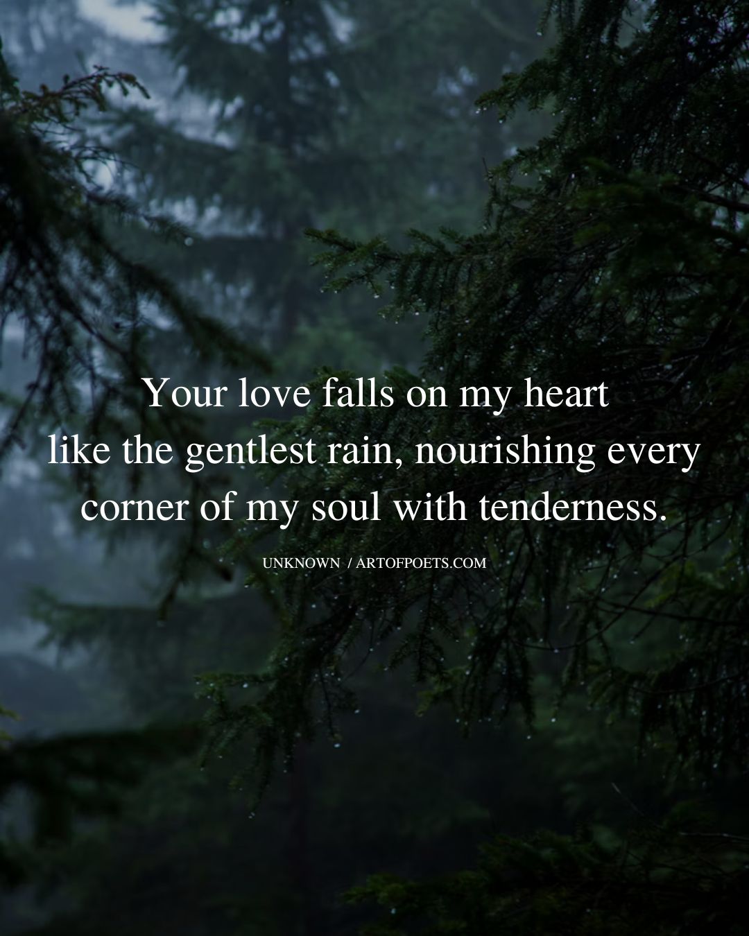 Your love falls on my heart like the gentlest rain