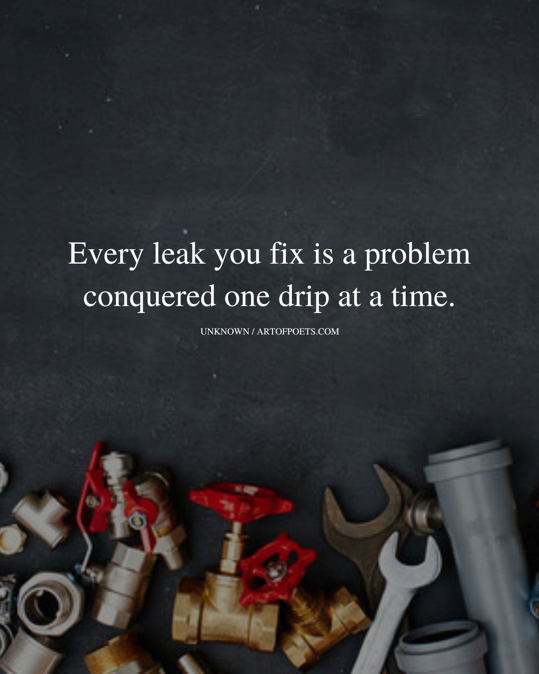 Every leak you fix is a problem conquered one drip at a time