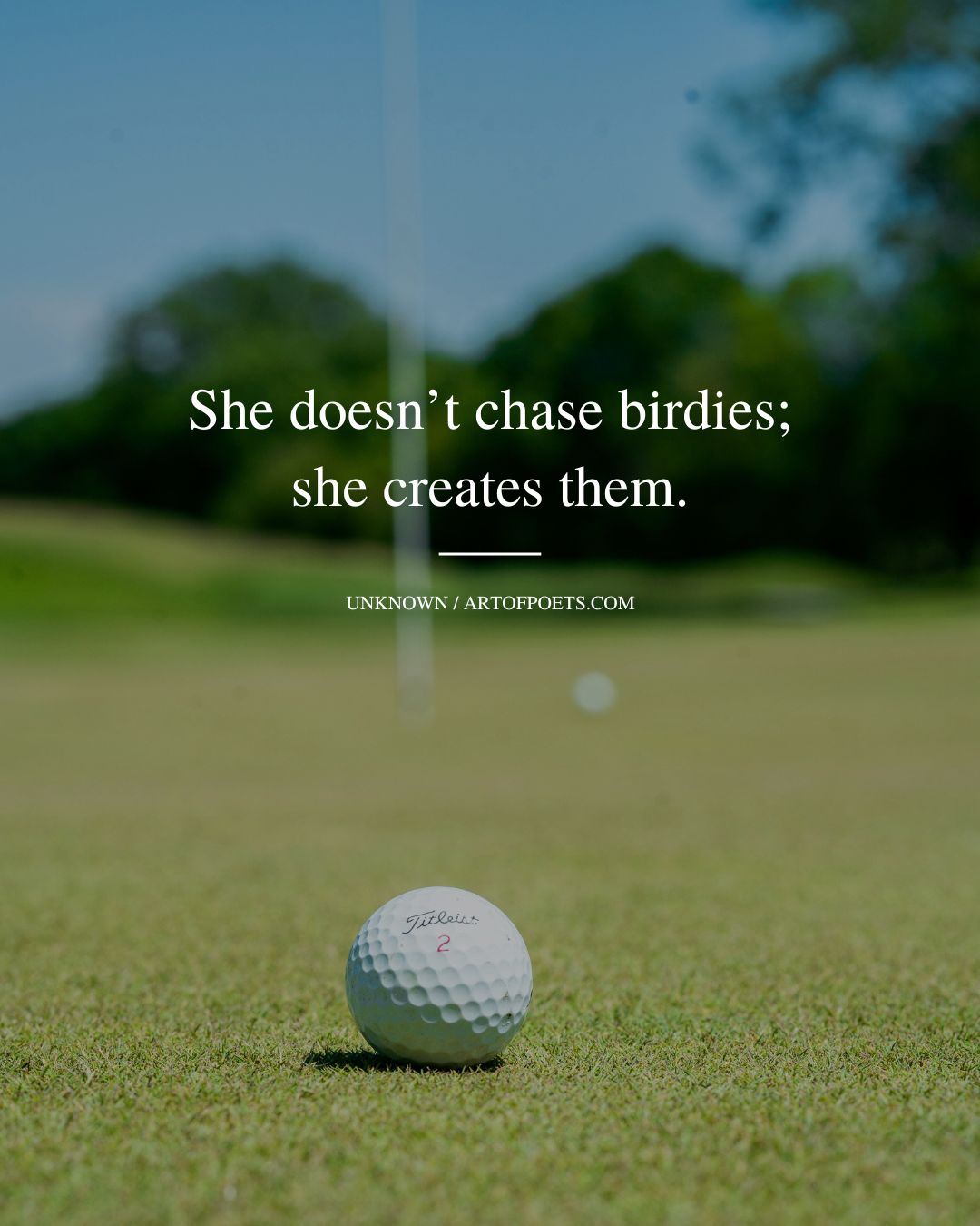 She doesnt chase birdies she creates them