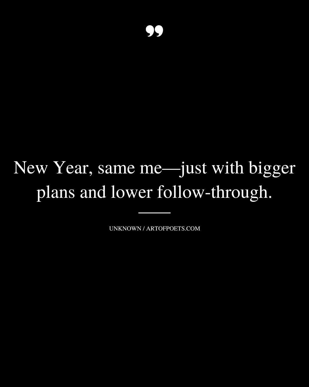 New Year same me—just with bigger plans and lower follow through