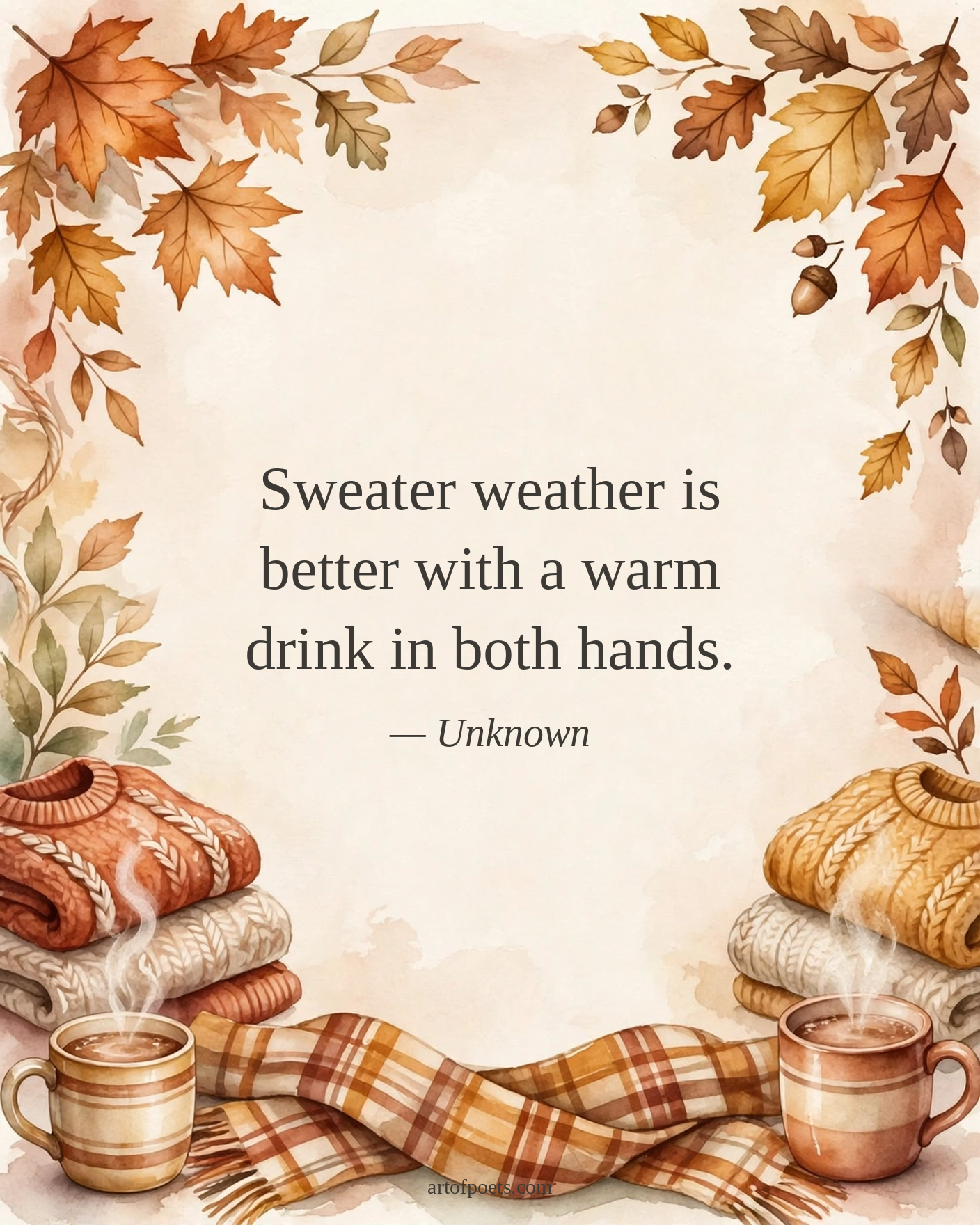 Cozy fall quote