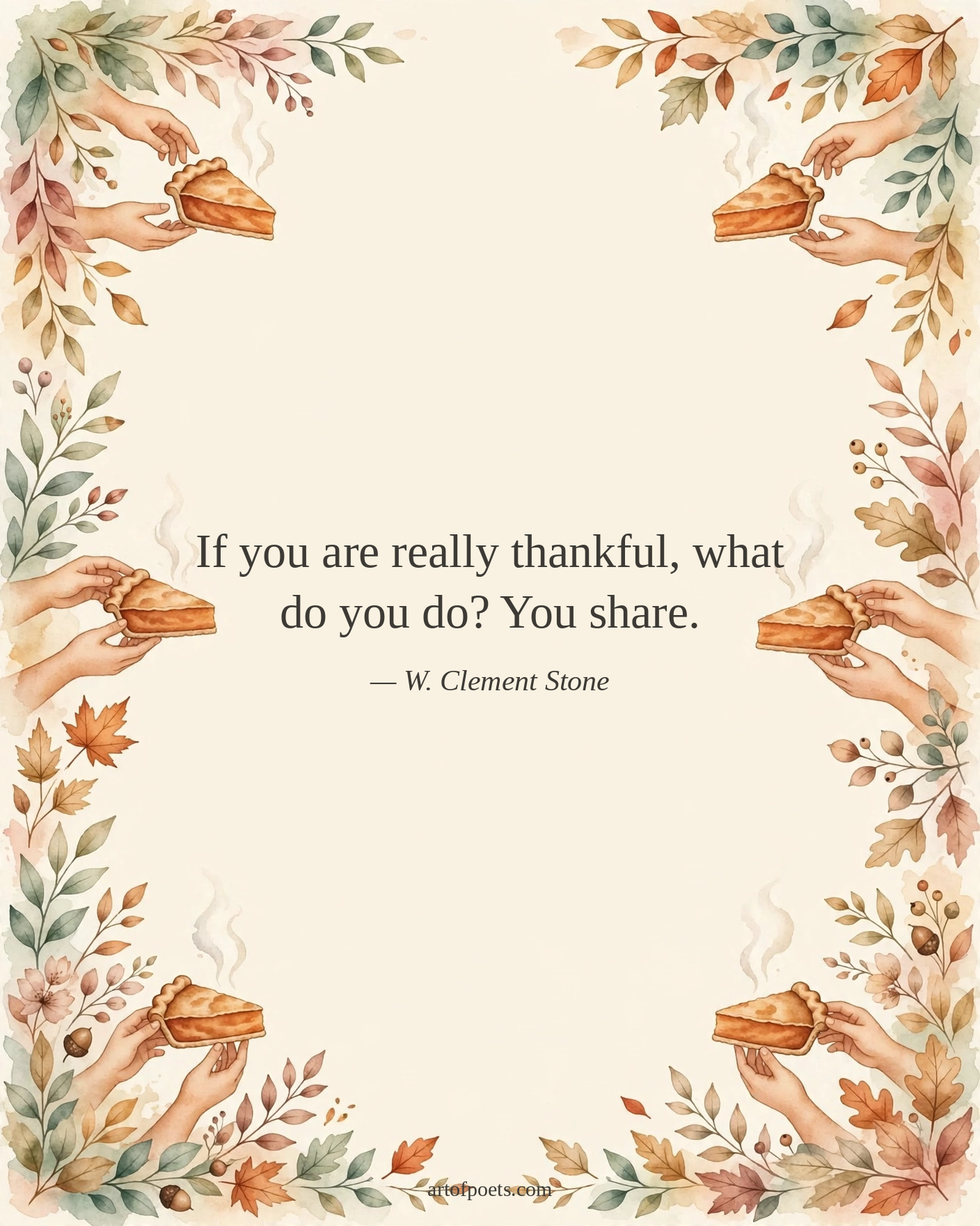 If you are really thankful, what do you do? You share.