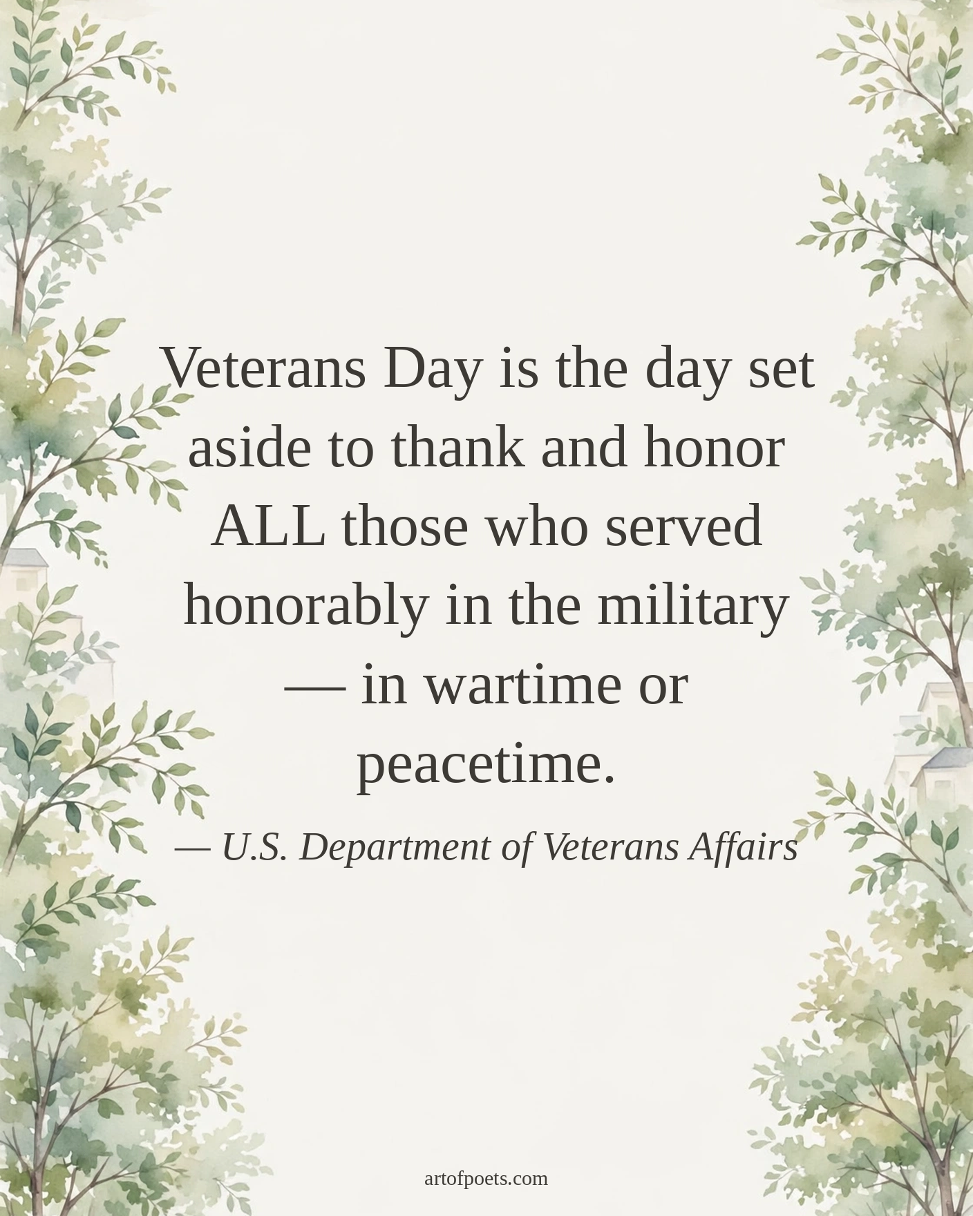 U.S. Department of Veterans Affairs veterans day quote